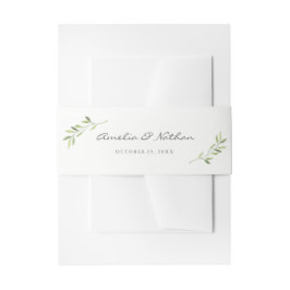 Watercolor groene blad heupband voor de bruiloft uitnodigingen wikkel