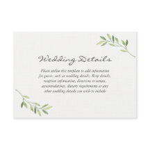 Watercolor groene blad huwelijksreceptie details
