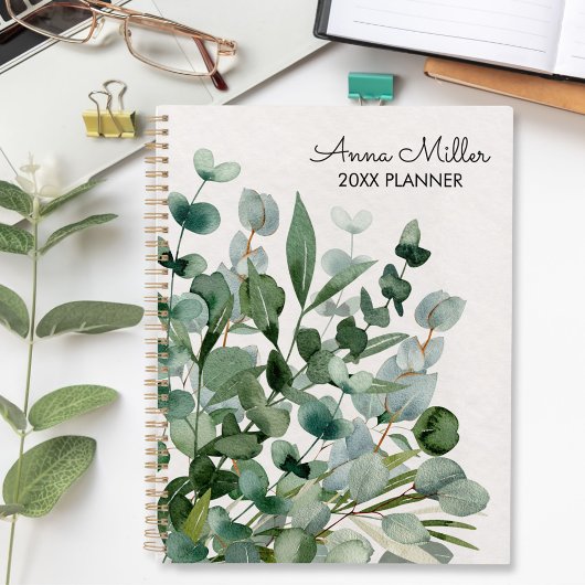 Watercolor Groene Bladeren Modern Planner