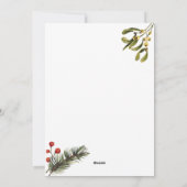 Watercolor Groene Bloemen Familie Foto Kerstmis Feestdagenkaart (Achterkant)