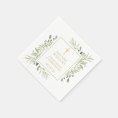 Watercolor Groene Bloemige Eerste Heilige Communie Servet (Hoek)