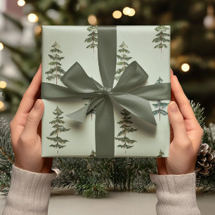 Watercolor Groene Bomen  Cadeaupapier
