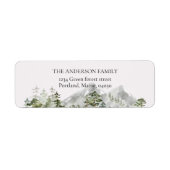 Watercolor groene bos retouradres etiket (Voorkant)