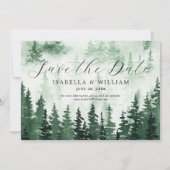 Watercolor groene bos save the date (Voorkant)