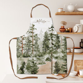 Watercolor Groene Bos Schort