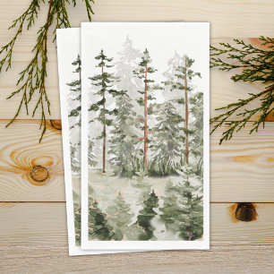 Watercolor Groene Bos Servet