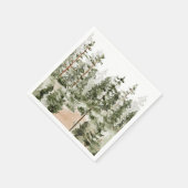 Watercolor Groene Bos Servet (Hoek)