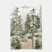 Watercolor Groene Bos Theedoek (Verticaal)