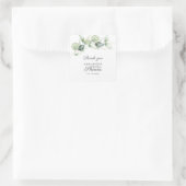 Watercolor Groene Bruiloft Dank Je Vierkante Sticker (Tas)