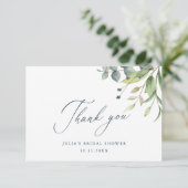 Watercolor Groene Bruiloft Thank You Kaart (Staand voorkant)