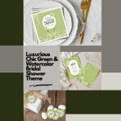 Watercolor Groene Clivia Bloem Bruidsdouche Bedankjes Labels