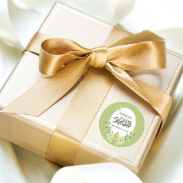 Watercolor groene Clivia bloemen Bruidsdouche Ronde Sticker