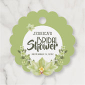 Watercolor Groene Clivia Bruiloft Bridal Shower Bedankjes Labels (Achterkant)