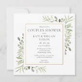 Watercolor Groene Couples Baby Shower Feestelijkhe Kaart (Voorkant)