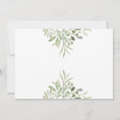 Watercolor Groene Doop Foto Kaart (Achterkant)