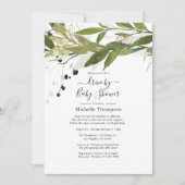 Watercolor Groene Drive By Bruids- of Babyshower Kaart (Voorkant)