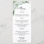 Watercolor Groene Elegante Trouwmenu Kaarten (Voorkant)