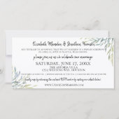 Watercolor groene foto Trouwreceptie Save The Date (Achterkant)