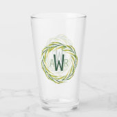 Watercolor Groene Frame Monogram ID667 Glas (Achterkant)