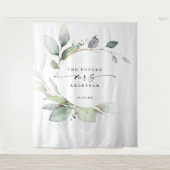 Watercolor Groene Future Mrs Foto Prop Achtergrond Wandkleed (Voorkant)