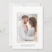 Watercolor Groene Gouden Zeshoek Trouwfoto Save The Date (Achterkant)