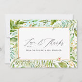 Watercolor Groene Huwelijk Bedankkaart (Voorkant)