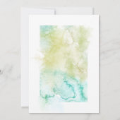 Watercolor Groene Huwelijk Kaart (Achterkant)