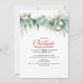 Watercolor Groene Kerst Brunch Kaart (Voorkant)