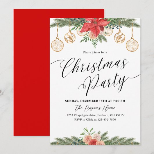 Watercolor Groene Kerstfeest Kaart (Voorkant / Achterkant)