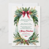 Watercolor Groene Kerstkaart Kaart (Voorkant)