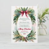 Watercolor Groene Kerstkaart Kaart (Staand voorkant)