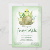 Watercolor Groene Kikker Kikker-tastische Baby Sho Kaart (Voorkant)