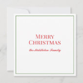 Watercolor groene krans met rode geruite strik notitiekaartje (Achterkant)