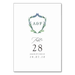 Watercolor Groene Lauwerkrans Monogram Bruiloft Kaart