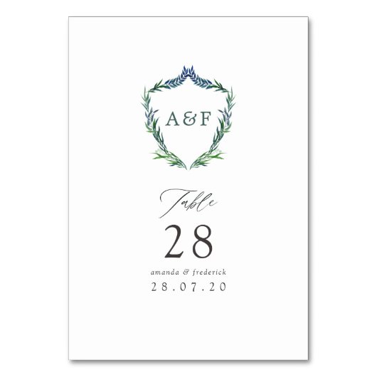 Watercolor Groene Lauwerkrans Monogram Bruiloft Kaart (Achterkant)