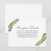 Watercolor Groene Lente Trouwdetails Informatiekaartje (Voorkant / Achterkant)