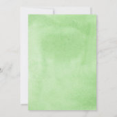 Watercolor Groene Monogram Eikenkrans Bruiloft Kaart (Achterkant)