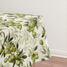Watercolor Groene Olijf Patroon Mediterraan