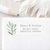 Watercolor Groene Olijftak Label Adres (Insitu)