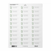 Watercolor Groene Olijftak Label Adres (Full Sheet)