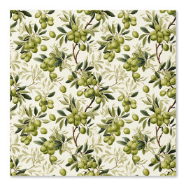 Watercolor Groene Olijftak Patroon Behang