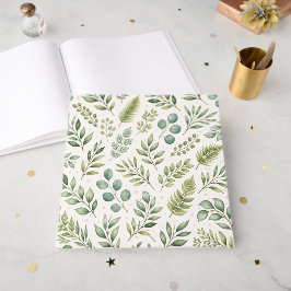 Watercolor Groene Patroon | Botanische Bladeren Gastenboek