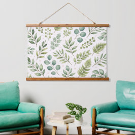 Watercolor Groene Patroon | Botanische Bladeren Hangend Wandkleed