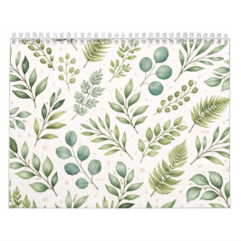 Watercolor Groene Patroon | Botanische Bladeren Kalender
