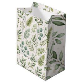 Watercolor Groene Patroon | Botanische Bladeren Medium Cadeauzakje
