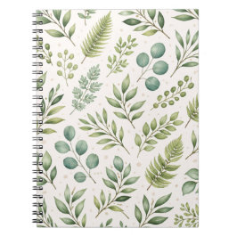 Watercolor Groene Patroon | Botanische Bladeren Notitieboek