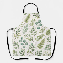 Watercolor Groene Patroon | Botanische Bladeren Schort