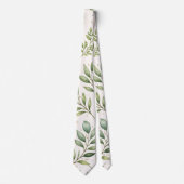 Watercolor Groene Patroon | Botanische Bladeren Stropdas (Voorkant)