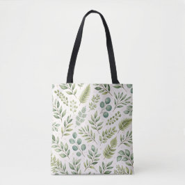 Watercolor Groene Patroon | Botanische Bladeren Tote Bag