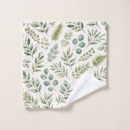 Watercolor Groene Patroon | Botanische Bladeren Washandje